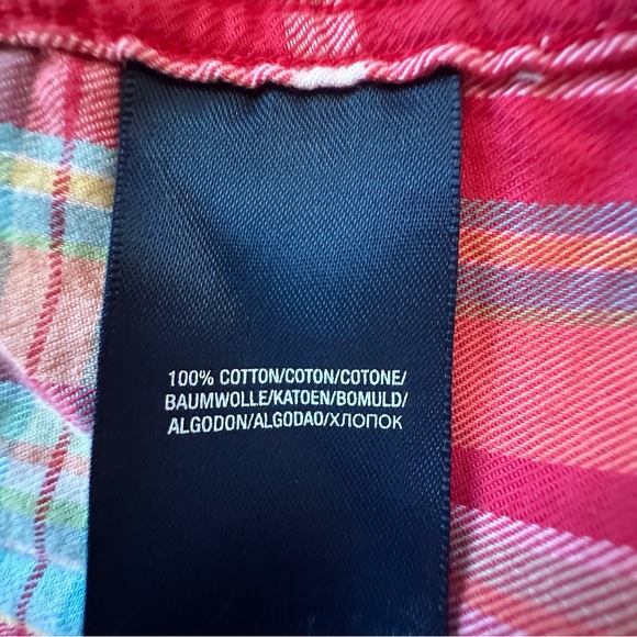 Polo Ralph Lauren red plaid short sleeve button down shirt boys XL 18/20 - Picture 11 of 12